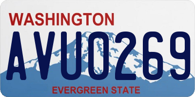 WA license plate AVU0269