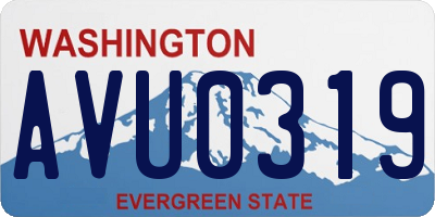 WA license plate AVU0319