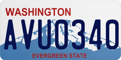 WA license plate AVU0340