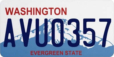 WA license plate AVU0357
