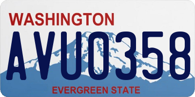 WA license plate AVU0358