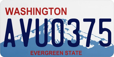 WA license plate AVU0375