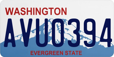 WA license plate AVU0394