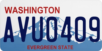 WA license plate AVU0409