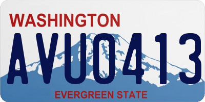 WA license plate AVU0413