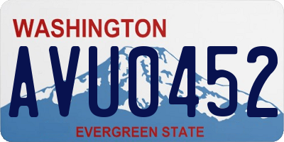 WA license plate AVU0452