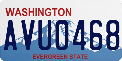 WA license plate AVU0468