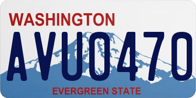 WA license plate AVU0470