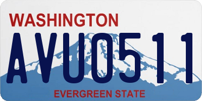 WA license plate AVU0511