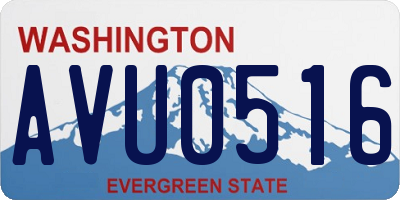 WA license plate AVU0516