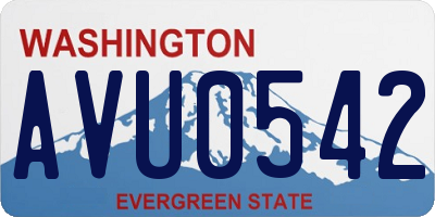WA license plate AVU0542