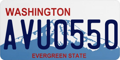 WA license plate AVU0550
