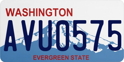 WA license plate AVU0575