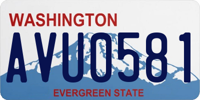 WA license plate AVU0581