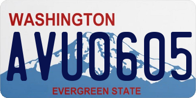 WA license plate AVU0605