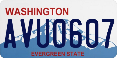 WA license plate AVU0607