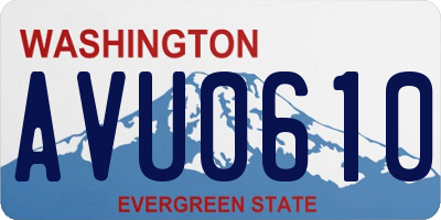 WA license plate AVU0610