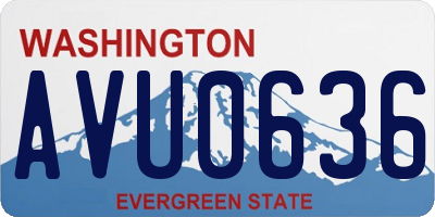WA license plate AVU0636