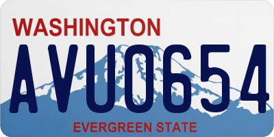 WA license plate AVU0654