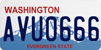 WA license plate AVU0666