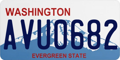 WA license plate AVU0682