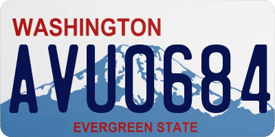 WA license plate AVU0684