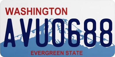 WA license plate AVU0688