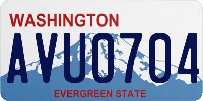 WA license plate AVU0704