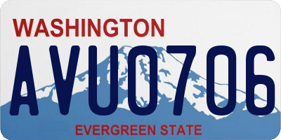 WA license plate AVU0706