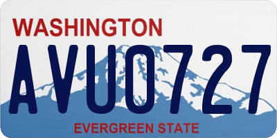 WA license plate AVU0727