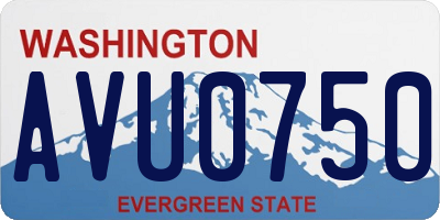 WA license plate AVU0750