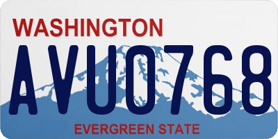 WA license plate AVU0768