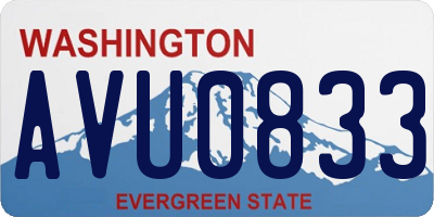 WA license plate AVU0833