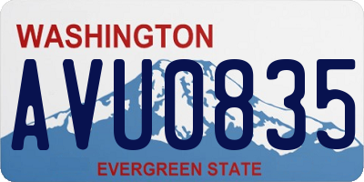 WA license plate AVU0835