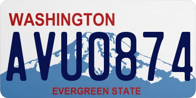 WA license plate AVU0874