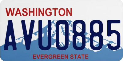 WA license plate AVU0885