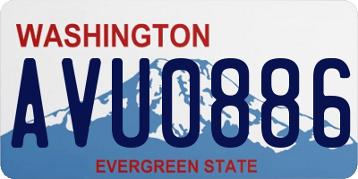 WA license plate AVU0886
