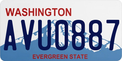 WA license plate AVU0887