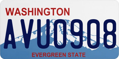 WA license plate AVU0908