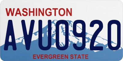 WA license plate AVU0920
