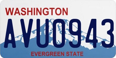 WA license plate AVU0943