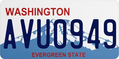 WA license plate AVU0949