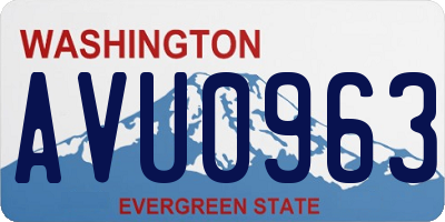 WA license plate AVU0963