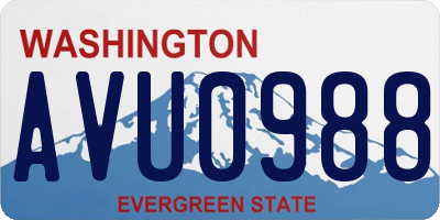 WA license plate AVU0988