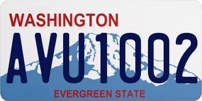 WA license plate AVU1002