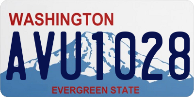 WA license plate AVU1028