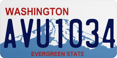 WA license plate AVU1034