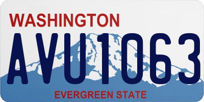 WA license plate AVU1063