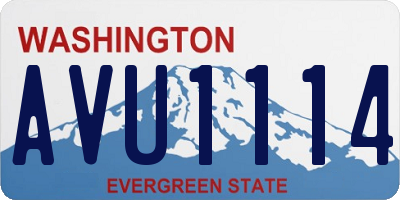 WA license plate AVU1114