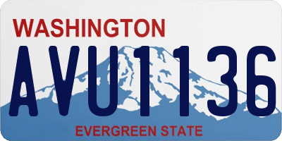 WA license plate AVU1136